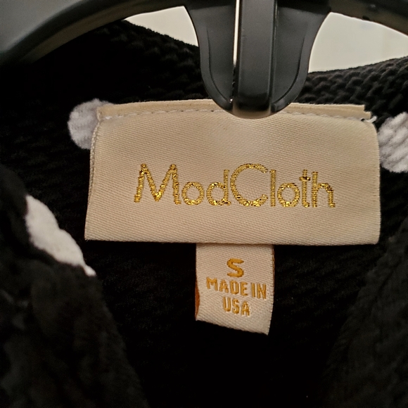 GUC Modcloth Black & White Polka Dot Keyhole Top, S - Picture 3 of 3